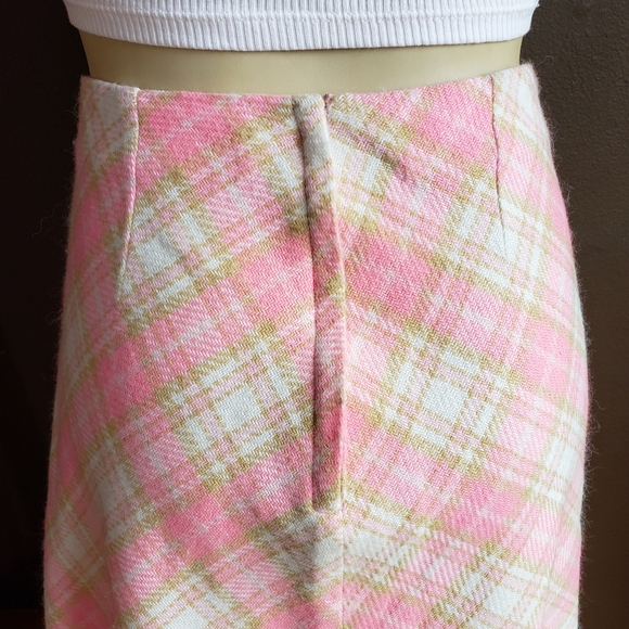 Vintage 60s Pink Plaid Mini Skirt - Picture 10 of 13